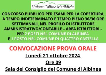 Leggi: «CONVOCAZIONE PROVA ORALE (21 OTTOBRE)»