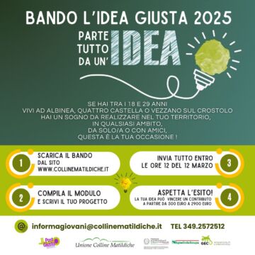 Leggi: «L’IDEA GIUSTA: FONDI PER “UNDER 29”»